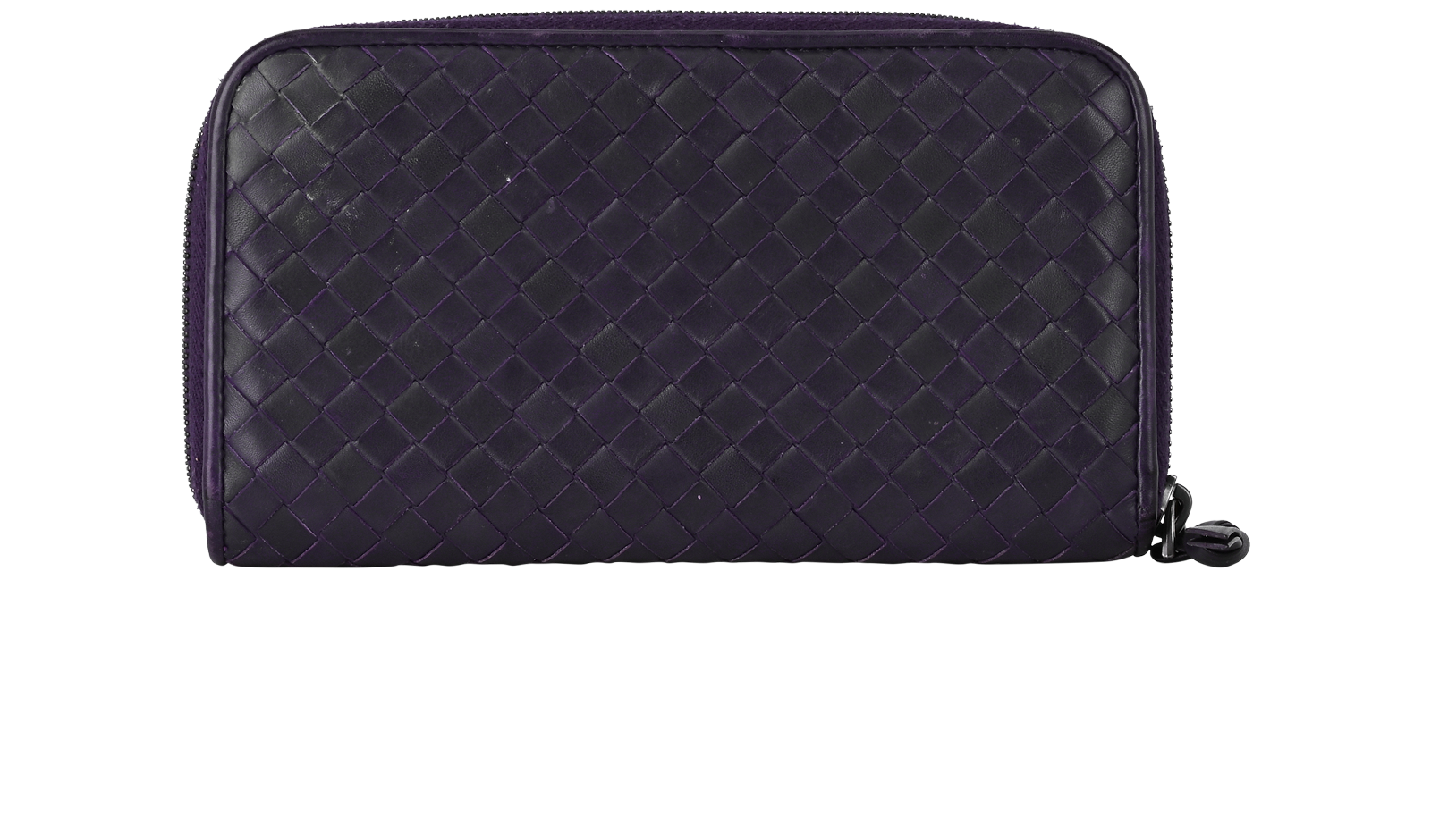 Bottega Veneta Intrecciato Zip Around Long Wallet, &pound;180, Accessories, Purple, Leather, Back view